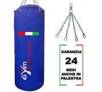 Sacco Boxe Professionale in Pelle Vuoto da Riempire Blu 100x40 cm Pugilato