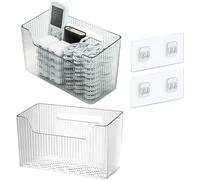 Sacco Contenitore Organizzatore di stoccaggio a parete Scatola di immagazzinaggio per doccia Scatola di immagazzinaggio per trucco in plastica trasparente impilabile Contenitore (Clear, 20X10X11CM)