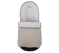 Sacco copertura per sdraietta CON NOME RICAMATO compatibile con BabyBjörn Balance Soft- Sostituisce tappezzeria originale- Stelle- Grigio- Altezza coperchio regolabile- Fatto in Spagna- Nenel