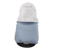 Sacco copertura per sdraietta CON NOME RICAMATO compatibile con BabyBjörn Balance Soft- Topolini - Azzurro infarinato - Altezza coperchio regolabile- Fatto in Spagna- Nenel