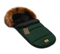 Sacco Coprigambe Minky Sacco Invernale per Carrozzina Dimensioni 85 cm per Passeggino con Cappuccio in Pelliccia Verde Trapuntato [071]