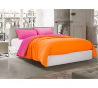 Sacco Copripiumino Bicolor Estate Inverno In 100% Cotone Tinta Unita Amici