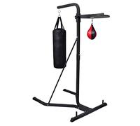 Sacco da boxe 2 in 1 con supporto, per allenamento di boxe, regolabile in altezza, robusta struttura in acciaio, stazione fitness professionale per la casa