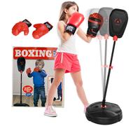 Sacco da boxe Aiyaplay per bambini di età superiore a 5 anni con guantoni da boxe nero