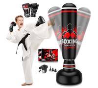 Sacco da boxe autoportante per adolescenti, 2025, in PVC ispessito, da 178 cm, per principianti (uomini e donne), include guanti da boxe e pompa ad aria, sacchi da kickboxing per muay thai, mamma