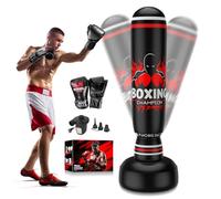 Sacco da boxe autoportante per adulti, 2025, in PVC ispessito, da 178 cm, per principianti (uomini e donne), include guanti da boxe e pompa ad aria, sacchi da kickboxing per muay thai, mamma