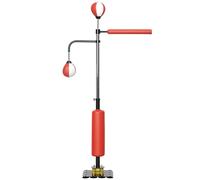 Sacco da boxe autoportante SPORTNOW, allenatore di boxe in piedi regolabile in altezza da 140 a 205 cm con 2 palle di velocità, barra riflettente, base a ventosa per adulti e adolescenti