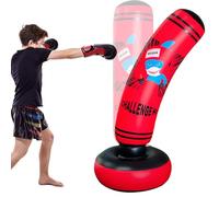 Sacco da Boxe Bambini,120cm Sacco da Boxe da Terra Allenamento Boxe,Pungiball Bambin Gonfiabile per Bambini e Bambine 3-12 Anni,Sacchi da Boxe per Praticare Karate,Taekwond MMA,Taglia S