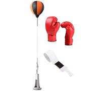 Sacco da boxe con supporto, kit per sacco da boxe in piedi, regolabile in altezza, stabile, con base a molla, per arti marziali, fitness, riduzione dello stress per principianti