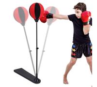 Sacco da boxe con supporto, portatile, set per bambini, di apprendimento Kick Box, miglioramento della reazione, aumento della resistenza agli urti, sviluppo del movimento di combattimento