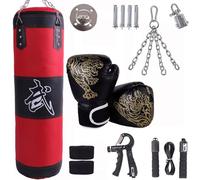 Sacco Da Boxe Da Muro,15PCS Set di sacchi da boxe da appendere,non riempiti,pesanti sacco boxe set da boxe con fasce Rotazione a 360°per Muay Thai,Karate,Taekwondo