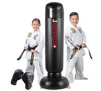 Sacco da Boxe da Terra Bambini con Guantoni da Boxe: JanTeelGO 150cm Sacco da Box Allenamento Boxe - Pungiball Bambin e Ragazze Età 3-12 per Praticare Karate, Taekwond (Sacco da Boxe da Terra-B)