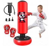 Sacco da boxe gonfiabile per bambini: Qoosea 132 cm, sacco da boxe per bambini, design panda, giocattolo regalo per ragazzi e ragazze dai 3 ai 10 anni, set da boxe stabile per bambini, facile da