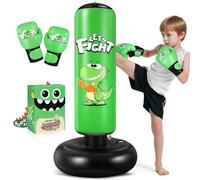 Sacco da boxe per bambini, 120 cm, con guantoni da boxe per bambini da 3 a 8 anni, set da boxe con base stabile per praticare karate, taekwondo, idea regalo per ragazzi (Verde)