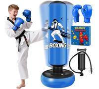 Sacco da Boxe per Bambini, 168cm Sacco da Boxe da Terra con Guantoni per Bambino da 5 a 18 Anni per Karate e Taekwondo, Regalo per Bambini, Adolescente