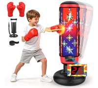 Sacco da Boxe per Bambini con Musica e Luci, 160 cm, con Guantoni e Pompa | Set di Punching Ball in Piedi, Regalo per Bambini e Bambine dai 6 ai 12 Anni, per Allenarsi nel Karate, Nel Taekwondo e MMA