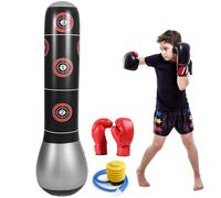 Sacco da boxe per bambini, sacco da boxe gonfiabile con guanti da boxe e pompa ad aria, sacco da boxe per bambini da 3 a 12 anni