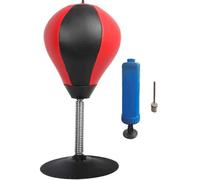 Sacco da Boxe Scrivania - con Base A Ventosa Resistente E Sistema di Scarico della Pressione A Molla | Divertente Regalo per Ufficio O Casa Pelle PU