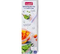Sacco da congelatore trio 1, 2 e 4 l con doppia chiusura, 20 pezzi - Marchio DM Germania - Compatibile con il profissimo - Gefrierbeutel-Trio 1, 2 & 4 l mit Doppelverschluss, 20 St