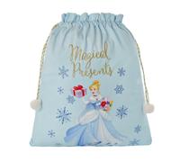 Sacco Di Natale In Velluto Di Disney Per Regali - Azzurro Cenerentola