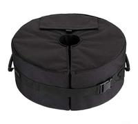 Sacco di sabbia rotondo da 46 cm, peso per ombrellone da esterno, ancoraggio da giardino e spiaggia, con finestra di visualizzazione, tessuto termico resistente per segnaletica, nero (nero)
