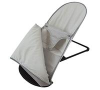 Sacco e copertura per sdraietta compatibile con BabyBjörn Balance Soft - Sostituisce la tappezzeria originale -Pois/Vichy - Grigio - Altezza del coperchio regolabile - Fatto in Spagna - Nenel.