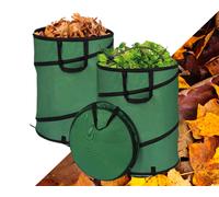 Sacco Foglie Giardino 80 Litri Sacchi Rifiuti da Giardino Pieghevole con Maniglie Raccoglitore Foglie Resistente Multiuso Colore Verde Mod. PopUp