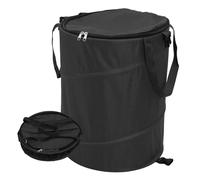 Sacco Giardino Pop-up da 91L,Multiuso/Autoportante,Stabile/Sacco per Foglie Rifiuti/Pieghevole - Tessuto Oxford 600D-Cestino per rifiuti da campeggio portatile (Nero, Grande)