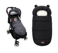 Sacco Invernale Passeggino Universale, Coprigambe Impermeabile Passeggino Termico, Sacco a Pelo per Passeggino, 90 x 52cm (Nero)