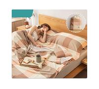 Sacco Lenzuolo Singolo Matrimoniale Sacco a Pelo 100% Cotone Motivo a Righe a Quadri Sacco Lenzuolo da Viaggio Casa Hotel (Color : Pink C, Size : 200x210cm-78x82)