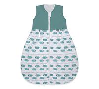 Sacco Nanna Bebé Estivo di Prima Qualità, Comodo e Teraspirabile, Cotone Biologico al 100%, certificato OEKO-TEX, Soffice, Libertà di Movimento, 1.0 TOG di emma & noah (Balene Blu, 110 cm)