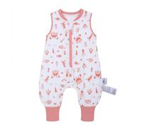 Sacco nanna con piedi, 1,0 TOG, ideale per la primavera e l'autunno, 100% cotone, comfort per tutto l'anno per il vostro bambino (corallo, L/85-95 cm)