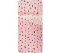 Sacco nanna Estivo per Bimbo e Bimba da 2 a 6 Anni - Tessuto 100% Cotone-Copertina Asilo-Letterine Rosa