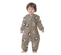 Sacco Nanna Invernale in Cotone 2,5 TOG Sacco Nanna con Piedi per Bambini, Pigiama Morbido, con Calda Imbottitura, con Maniche Rimovibili, per Ragazzi e Ragazze