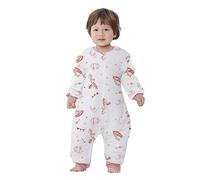 Sacco Nanna Invernale in Cotone 2,5 TOG Sacco Nanna con Piedi per Bambini, Pigiama Morbido, con Calda Imbottitura, con Maniche Rimovibili, per Ragazzi e Ragazze