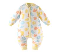 Sacco Nanna Invernale per Bambini, Sacco Nanna per Bambini Foderato in Caldo Invernale 100% Cotone, per Diverse Misure, Può Essere Indossato da 1 a 5 Anni (Giallo, 90)