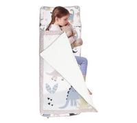 Sacco nanna per bambini con cuscino, coperta con chiusura lampo, 115 x 47 cm, sacco a pelo per bambini, morbido e caldo, pieghevole, in cotone, per asilo, per interni, campeggio (stile 2)