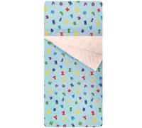 Sacco nanna personalizzato con nome ricamato per Bimbo e Bimba da 2 a 6 Anni - Tessuto Trapuntato 100% Cotone-Copertina Asilo-Letterine Azzurro