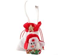 Sacco natalizio con stampa di Babbo Natale e renne, design in tessuto palmare perfetto per feste e decorazioni (D)