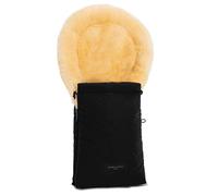 Sacco OSLO per carrozzina in pelle di agnello medicale naturale di WERNER CHRIST BABY - adatto anche per marsupi, seggiolini e passeggini (78 cm x 33 cm) - in nero