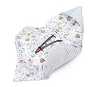Sacco ovetto coperta invernale 90x90 cm - universale lavabile copertina per passeggino bebe per seggiolino auto bambino o swaddle neonato 0-6 mesi Oeko-Tex Cervo Grigio Chiaro