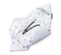 Sacco ovetto coperta invernale 90x90 cm - universale lavabile copertina per passeggino bebe per seggiolino auto bambino o swaddle neonato 0-6 mesi Oeko-Tex Gufo Grigio Chiaro