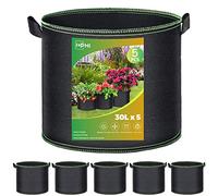Sacco per piante 5X Sacco per piante da 30 litri in tessuto non tessuto, sacchi per piante per piantagioni permanenti, sacco per patate riutilizzabile, vaso per piante per pomodori