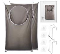 Sacco Portabiancheria Sporca,2 Pezzi Sacco Biancheria Sporca,Appendere Biancheria Cestino Porta in Tessuto Oxford,Cesto Portabiancheria Appendibile con 4 Ganci in Acciaio + 4 Ventose(19.68 x 30.31in)