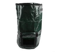 Sacco riutilizzabile per rifiuti da giardino, con coperchio con cerniera e manico, per scarti di cucina e rifiuti da cortile, resistente in polietilene per lo smaltimento dei rifiuti all'aperto, verde