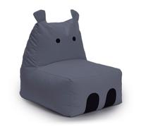 Lumaland Pouf per bambini Hippo Animal Design | Pouf per interni ed esterni | Combinabile con gli amici degli Animal Line | 80 x 70 x 65 cm [Grigio]