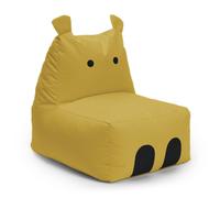 Lumaland Pouf Hippo per bambini, impermeabile, materiale di facile manutenzione, 80 x 70 x 65 cm e 2,9 kg, colore giallo
