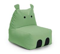Lumaland Pouf Hippo per bambini, impermeabile, materiale di facile manutenzione, 80 x 70 x 65 cm e 2,9 kg, colore: verde
