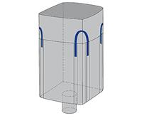 Saccone big bag tubolare, Mis. 90 L x 90 P x 120 H cm, SWL 1500 Kg, SF 5:1, caramella/valvola