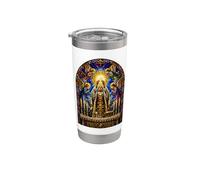 Sacerdote Elevating Host Cattedrale gotica Mosaico Arte Bicchiere termico in acciaio inox doppia parete